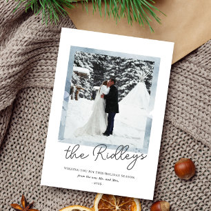 Married Merry Happy Holiday Christmas Photo Card