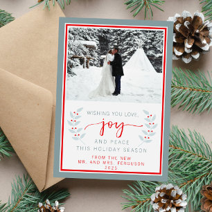 Married Merry Happy Holidays Christmas Photo Card