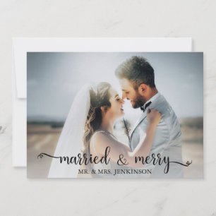 Married & Merry  Holiday Card