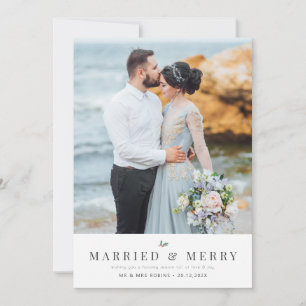 MARRIED & MERRY   holiday wedding announcement 