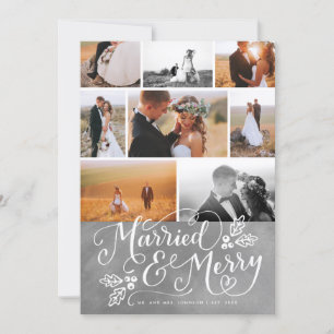 Married & Merry Multi-Photo Christmas Collage chal Holiday Card