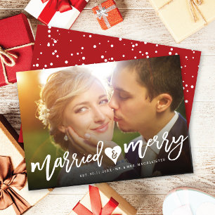 Married & Merry Photo Holiday Wedding Announcement