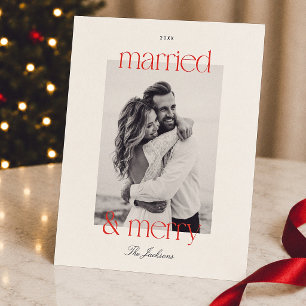 Married & Merry Preppy Budget Photo Christmas