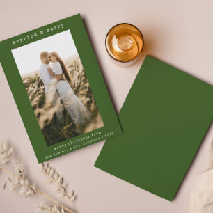 Married & Merry Simple Minimalist Christmas Card