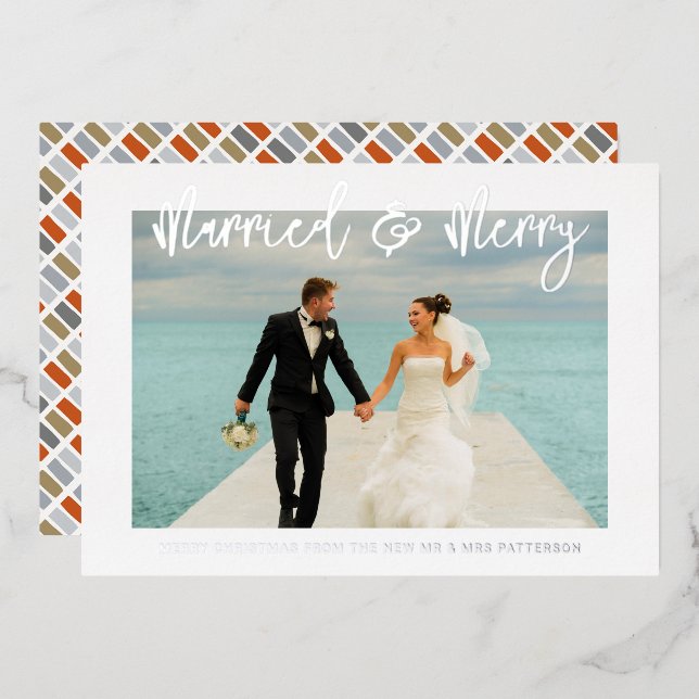 Married & Merry Wedding Mr & Mrs First Christmas (Front/Back)