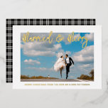 Married & Merry Wedding Mr & Mrs First Christmas Foil Holiday Card<br><div class="desc">Married & Merry Wedding Mr & Mrs First Christmas Foil Stamped Christmas Cards features a simple design with your favourite photo with the text overlay "Married & Merry" in modern calligraphy script typography. Personalised with a simple message below. Perfect for family and friends to celebrate your 1st Christmas as Mr...</div>