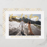 Married & Merry Wedding Mr & Mrs First Christmas Foil Holiday Card<br><div class="desc">Married & Merry Wedding Mr & Mrs First Christmas Foil Stamped Christmas Cards features a simple design with your favourite photo with the text overlay "Married & Merry" in modern calligraphy script typography. Personalised with a simple message below. Perfect for family and friends to celebrate your 1st Christmas as Mr...</div>