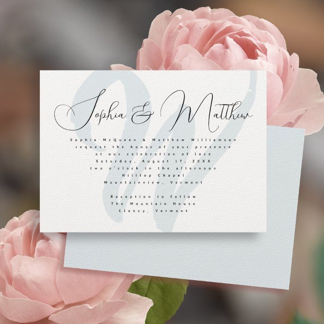 Married Monogram Modern Ceremony Invitation (Creator Uploaded)