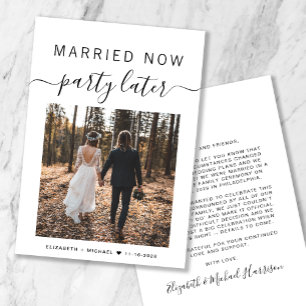 Married Now Party Later Photo Wedding