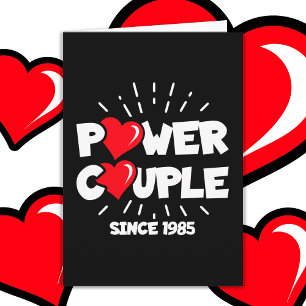 Married Power Couple 1985 Cute Wedding Anniversary Card