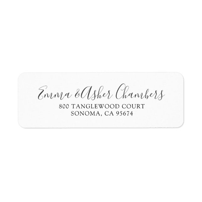 Married Script Name Newlywed Return Address Label (Front)