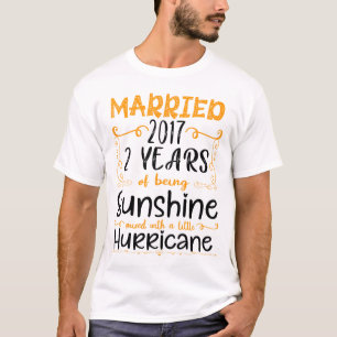 Married Since 2017, 2nd Wedding Anniversary Gift T-Shirt