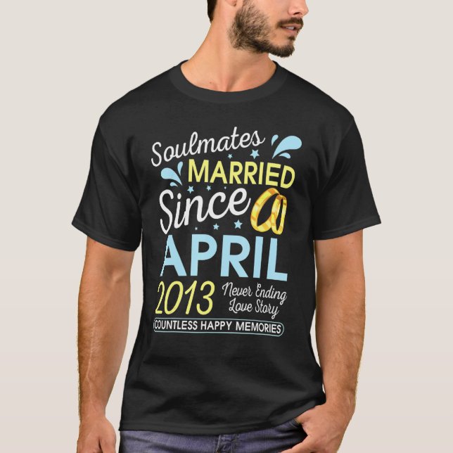 Married Since April 2013 Never Ending 9 Years Love T-Shirt (Front)