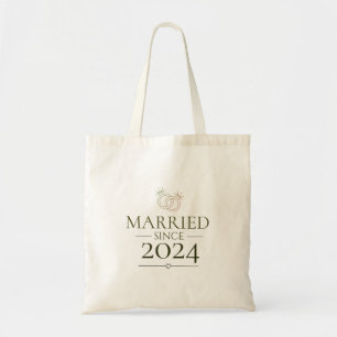 Married Since Personalised Year Minimal Couple  Tote Bag