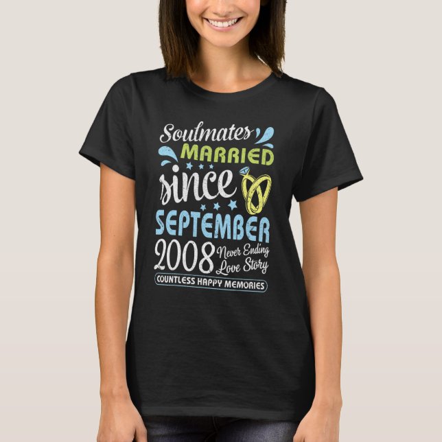 Married Since Sept 2008 Never Ending 14 Years Love T-Shirt (Front)