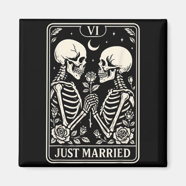 Married Skeleton Couples Gothic Wedding Bride Magnet (Front)