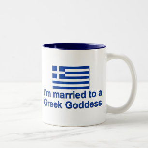 Married to a Greek Goddess Two-Tone Coffee Mug
