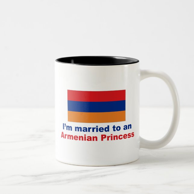 Married To Armenian Princess Two-Tone Coffee Mug (Right)
