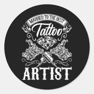 Married To The Best Tattoo Artist Wife Or Husband Classic Round Sticker