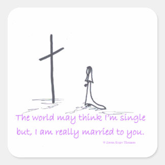married to you square sticker