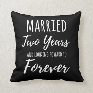 Married Two Years 2nd Marriage Wedding Anniversary Cushion