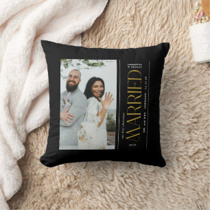 Married Wedding Photo Newlyweds Christmas Cushion