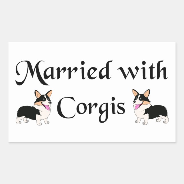 Married with Corgis Rectangular Sticker (Front)