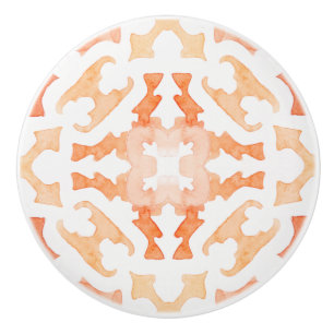 Marrocan tile in orange ceramic knob