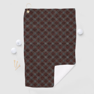 Marrom cross tartan plaid with slight grey relief golf towel