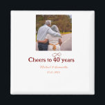 Marron bow cheers to 40 years anniversary wedding  magnet<br><div class="desc">design</div>