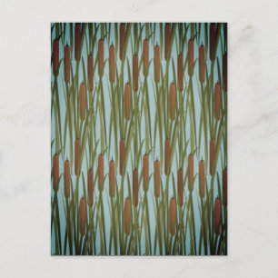 Marron Flowers Geometric Seamless Textured Postcard