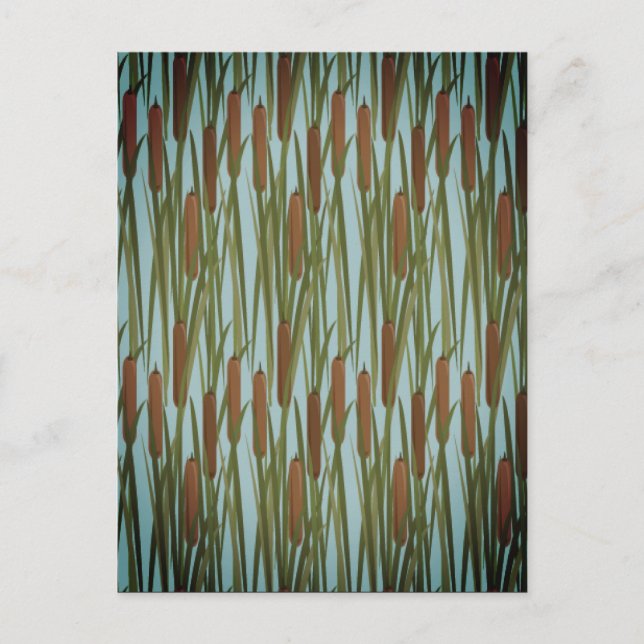 Marron Flowers Geometric Seamless Textured Postcard (Front)