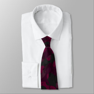Marron, mulberry and gray camo abstract tie