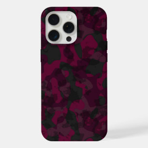 Marron, mulberry and grey camo abstract iPhone 15 pro max case