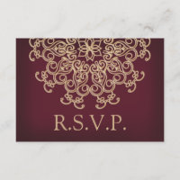 MARROON AND GOLD INDIAN RESPONSE RSVP CARD
