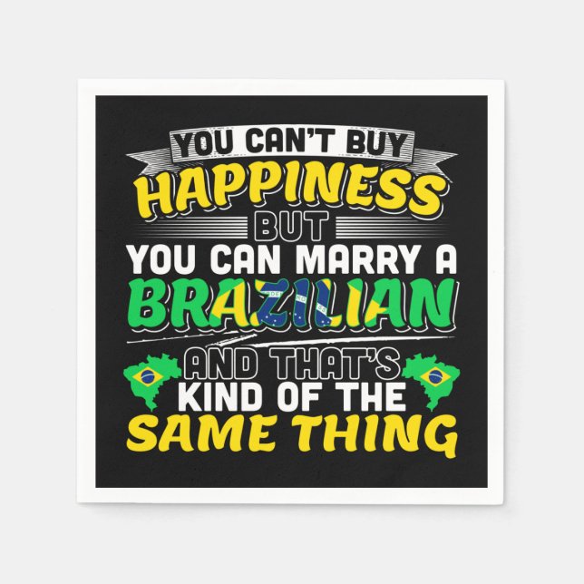 Marry a Brazilian - Brazil Happiness Napkin (Front)