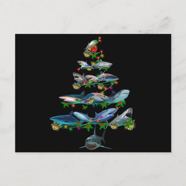 Marry Chrismas shark Holiday Postcard (Front)