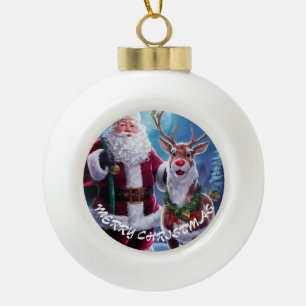 MARRY CHRISTMAS CERAMIC BALL CHRISTMAS ORNAMENT