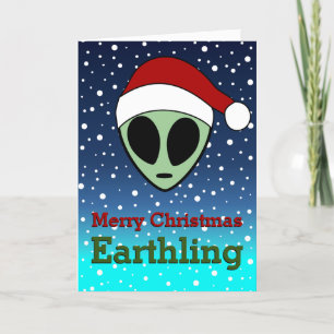 Marry Christmas Earthling Holiday Card