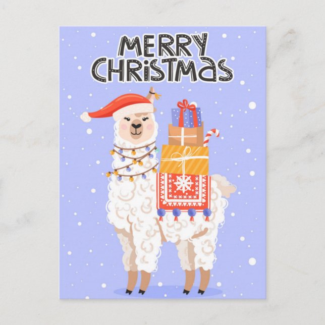 Marry Christmas Llama Postcard (Front)