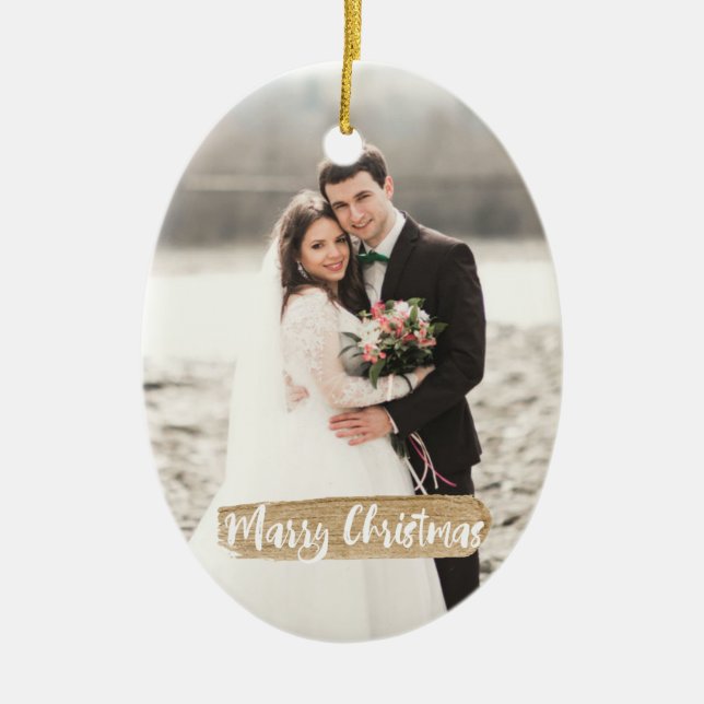 Marry Christmas Newlywed Ornament (Front)