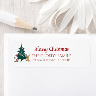 Marry Christmas Return Address Return Address Label