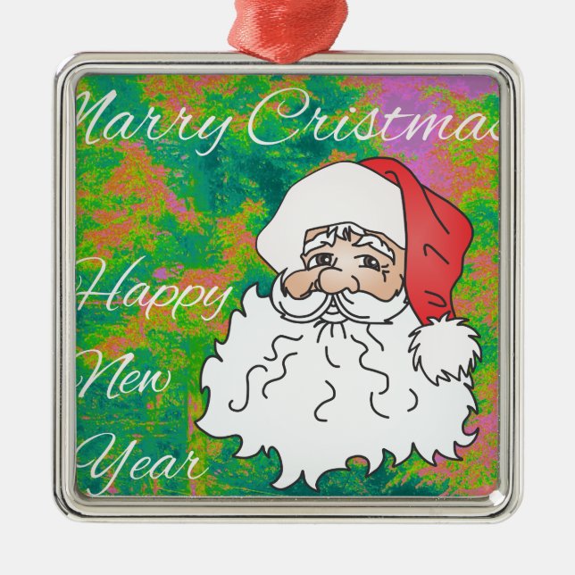 marry christmast metal ornament (Front)