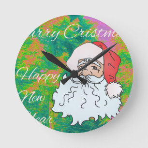 marry christmast round clock