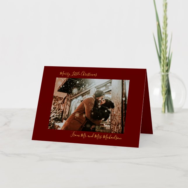 Marry Little Christmas Red Foil Holiday Card (Front)