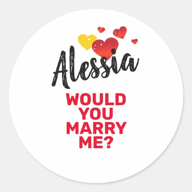 Marry Me Classic Round Sticker (Front)
