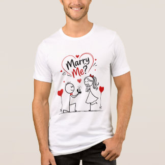 Marry Me – Cute Stickman Proposal Tri-Blend Shirt