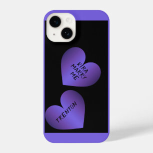 Marry Me Marriage Proposal Hearts with Names iPhone 14 Case