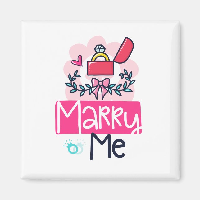 Marry Me Marriage Proposal Magnet (Front)