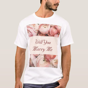 Marry me Pink Roses, Love is in the Air Round T-Shirt